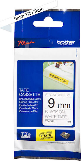 Brother Label Maker Tape 8m x 9mm in White Colour Compatible with Brother TZe/TZ