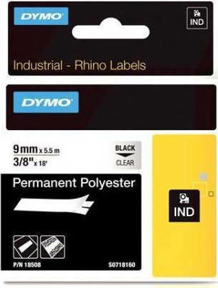 Dymo 18508 Ταινία Ετικετογράφου 5.5m x 9mm σε Διάφανο Χρώμα Συμβατή με Dymo D1, Dymo Rhino/IND