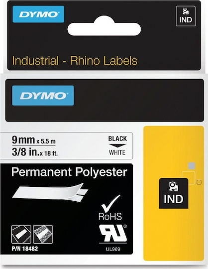 Dymo 18508 Ταινία Ετικετογράφου 5.5m x 9mm σε Διάφανο Χρώμα Συμβατή με Dymo D1, Dymo Rhino/IND