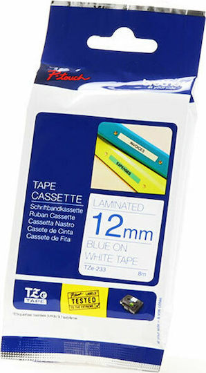 Brother Label Maker Tape 8m x 12mm in White Colour Compatible with Brother TZe/TZ