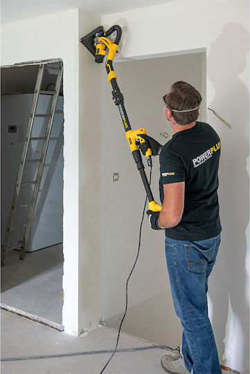 PowerPlus Telescopic Power Disc Sander for Drywall 710W with Dust Suction Capability H0477