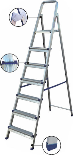 Profal Steel Σκάλα Σιδήρου με 7+1 Σκαλοπάτια 229εκ.