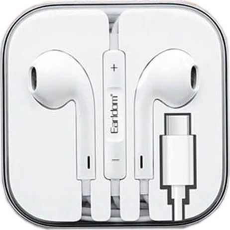 Earldom ET-E19 Earbuds Handsfree με Βύσμα USB-C Λευκό