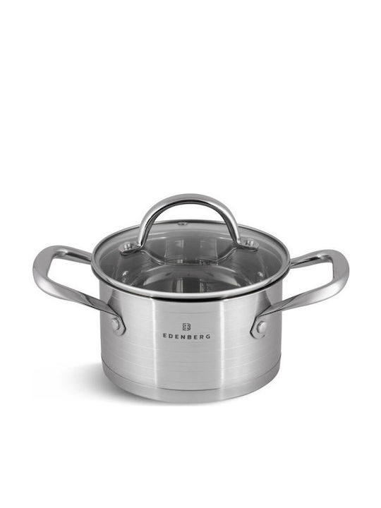 Edenberg Cookware Set of Stainless Steel with No Coating Silver 12pcs