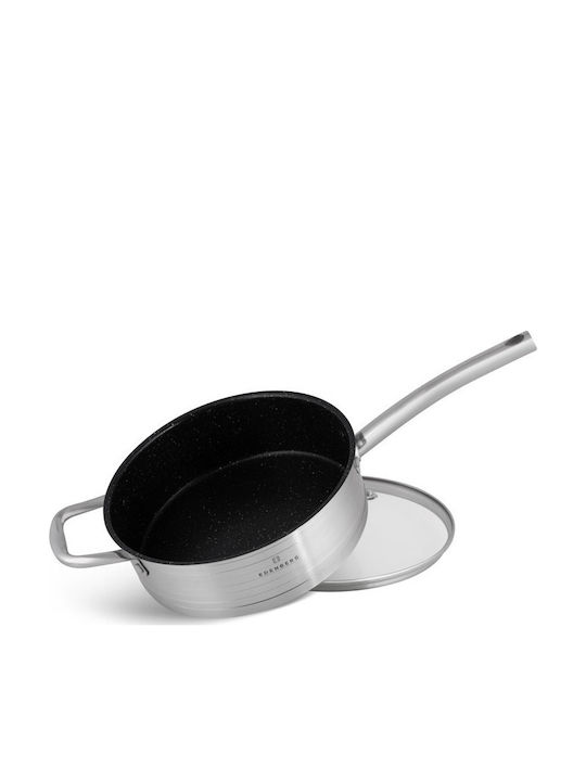 Edenberg Cookware Set of Stainless Steel with No Coating Silver 12pcs