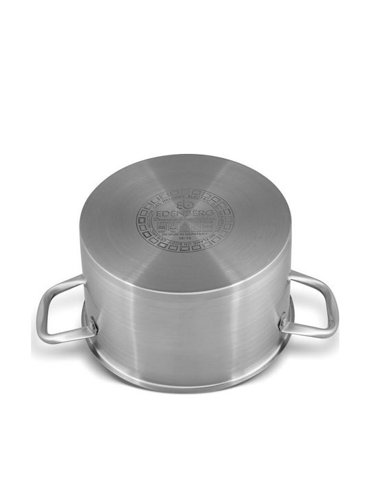 Edenberg Cookware Set of Stainless Steel with No Coating Silver 12pcs