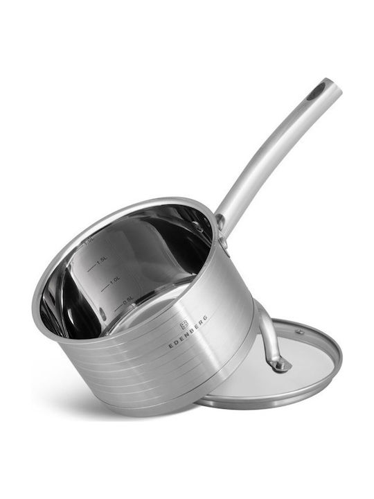 Edenberg Cookware Set of Stainless Steel with No Coating Silver 12pcs