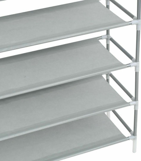 Metalică Suport pentru pantofi cu 10 Rafturi Argint L100xW29.5xH170cm