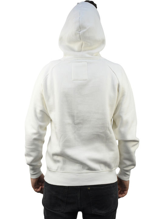 Magnetic North Men's Sweatshirt with Hood and Pockets Off White