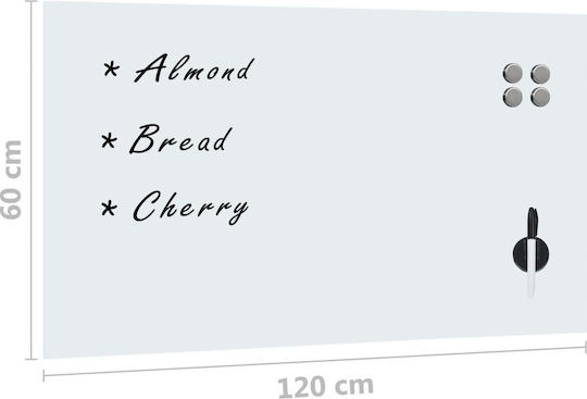 vidaXL Magnetic Hanging Dry Erase Board 60x120cm