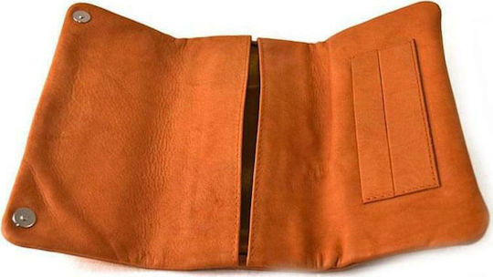 Marvel Tobacco Pouch Made of Brown Artificial Leather with Button Closure 15x8cm