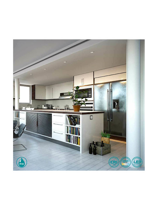 Gea Luce Aran Rund Metallisch Einbau Spot mit integriertem LED und Warmweißes Licht Weiß 8.5x8.5cm. 1Stück