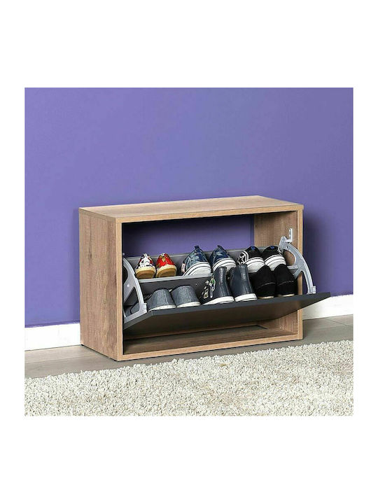 Step Wooden Shoe Organizer Sonoma / Anthracite 60x30x42cm