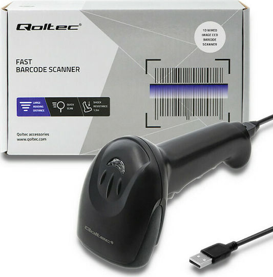 Qoltec Scanner Χειρός Ενσύρματο με Δυνατότητα Ανάγνωσης 1D Barcodes