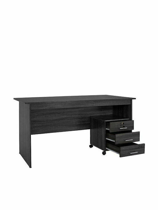 Γραφείο Ξύλινο Μαύρο 150x71x74.5εκ.