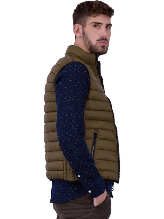 Αμάνικο Μπουφάν Puffer Διπλής Όψης Χακί