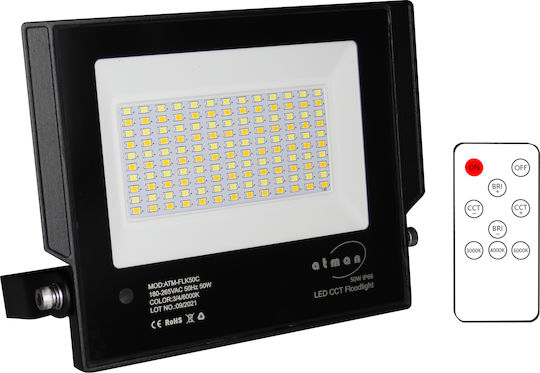 Atman Wasserdicht LED Flutlicht 50W Kaltweiß 6000K mit Fernbedienung IP66