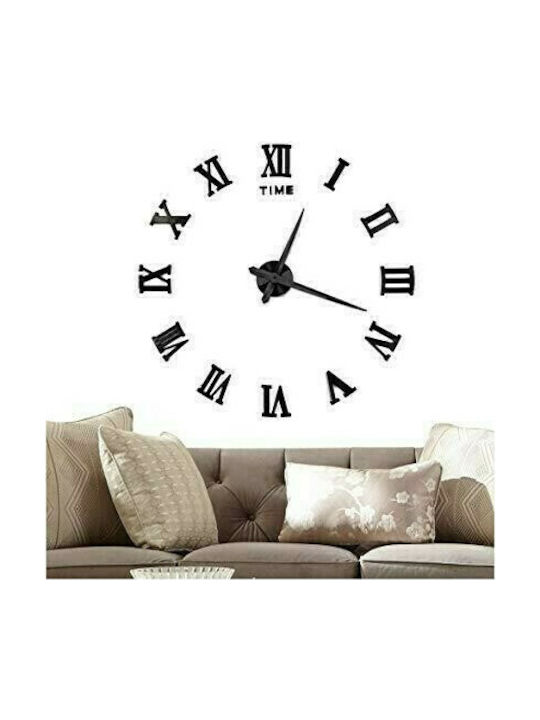 AL021-B Antique Wall Clock Plastic Black Ø120cm