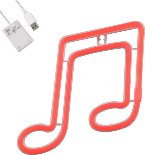 GloboStar Music Note Decorative Lamp Figure Red
