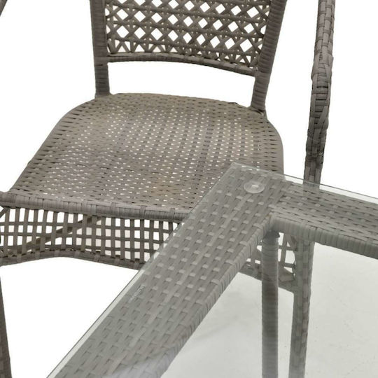 Click Garten- und Outdoor-Möbelsets für kleinen Balkon 3 Stück Grau