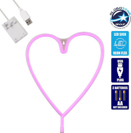 GloboStar Dekorative Lampe Herz Rosa