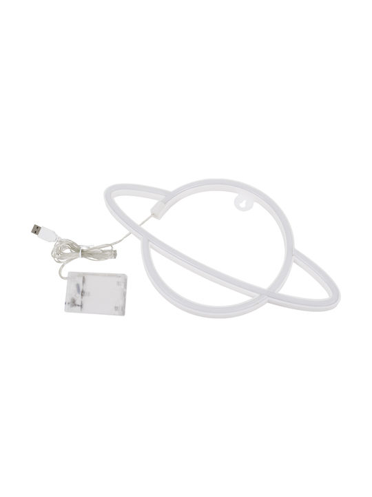 GloboStar Neon Διακοσμητικό Φωτιστικό Planet Saturn LED Φιγούρα