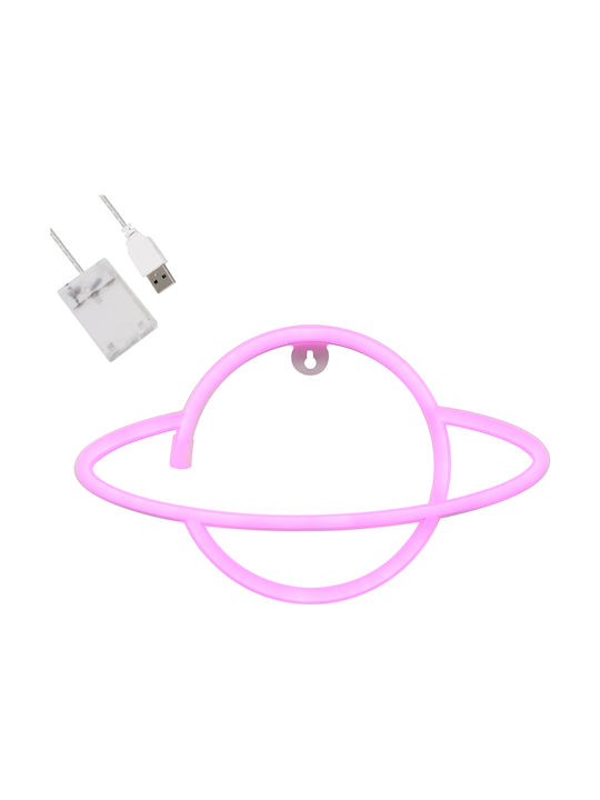 GloboStar Neon Διακοσμητικό Φωτιστικό Planet Saturn LED Φιγούρα