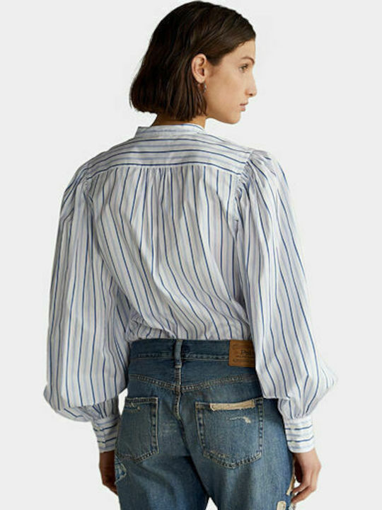 Ralph Lauren Women's Striped Long Sleeve Shirt White