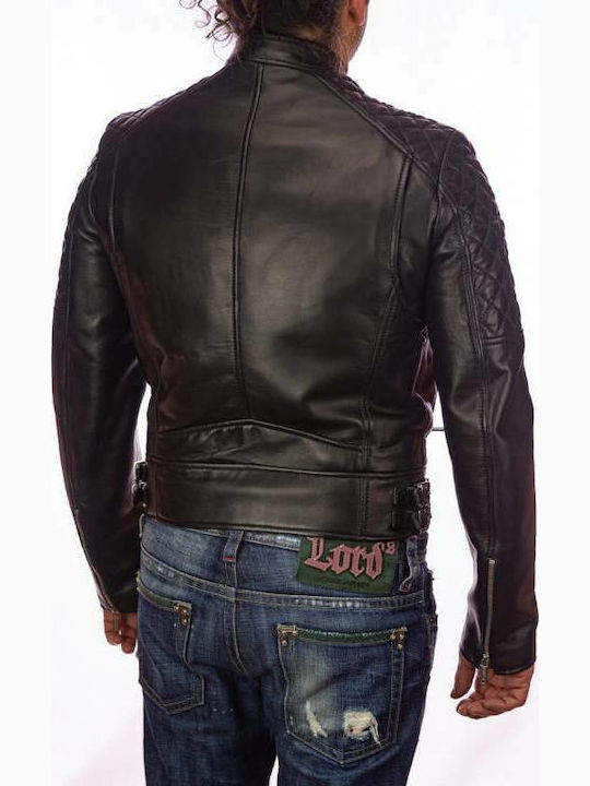 Dsquared2 Men's Winter Leather Biker Jacket Black