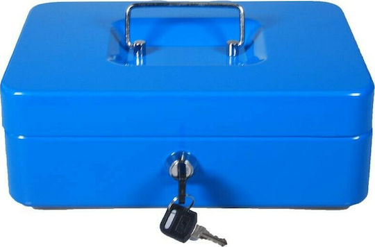 Sax Cash Box with Lock Blue Box L 0-812-04