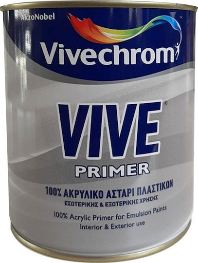 Vivechrom Vive Primer Primer 100% Acrylic Plastic Primer Translucent Suitable for Masonry 0.75lt