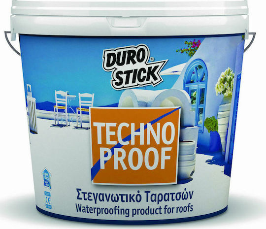 Durostick Technoproof Ελαστομερές Ακρυλικό Τσιμεντοειδές Στεγανωτικό 15kg Λευκό