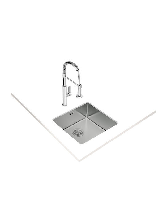 Teka Be Linea RS15 45.40 Υποκαθήμενος Νεροχύτης Inox Σατινέ Μ49xΠ44cm Ασημί