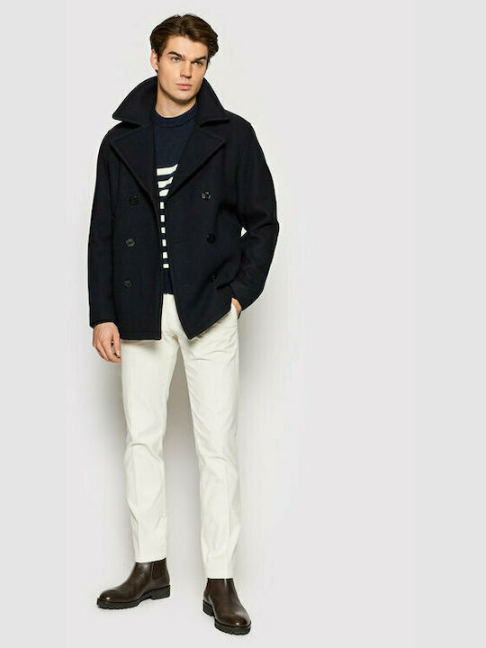 Men's Half Coat Navy Blue