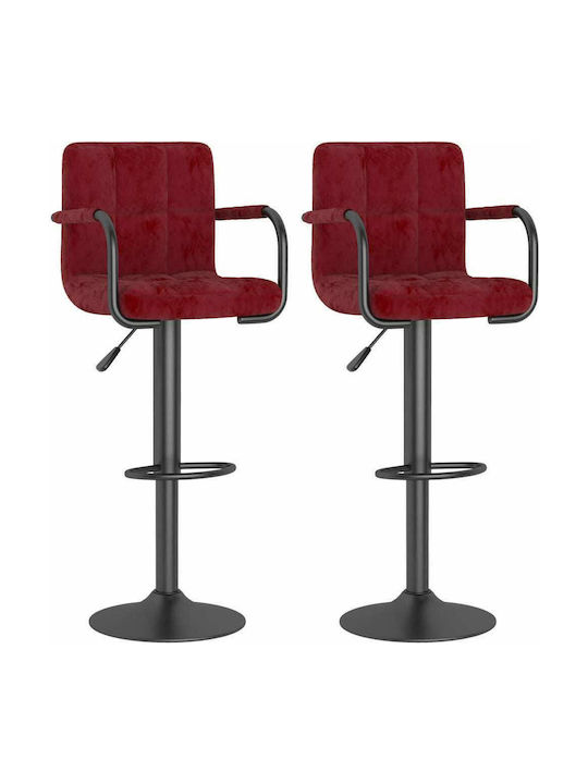 Stool Bar with Back & Adjustable Height Bordeaux 2pcs 48x47x90-111cm