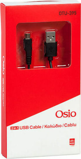 Osio OTU-395 Black Regular USB 2.0 spre micro USB Cablu Negru 1.2m (OTU-395B) 1buc