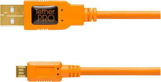 Tether Tools Tetherpro 4.6m Regular USB 2.0 to micro USB Cable Orange (CU5430ORG)