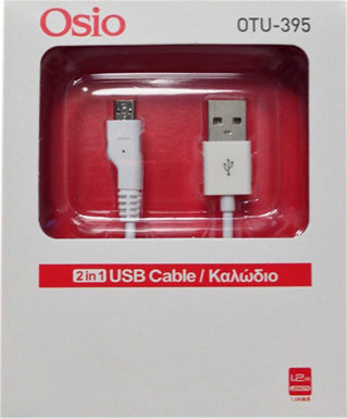 Osio USB 2.0 to micro USB Cable White 1.2m (OTU-395)
