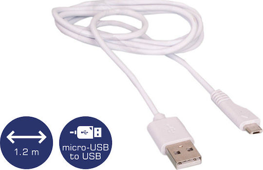 Osio USB 2.0 to micro USB Cable White 1.2m (OTU-395)