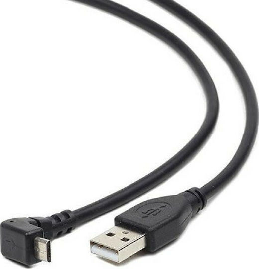 Cablexpert Angle (90°) USB 2.0 to micro USB Cable Μαύρο 1.8m (CCP-MUSB2-AMBM90-6)