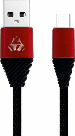 Powertech Braided USB 2.0 to micro USB Cable Μαύρο 1m (PTR-0010)