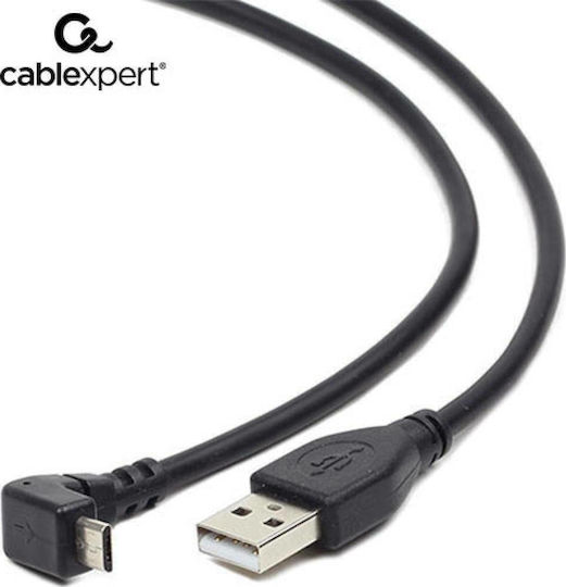 Cablexpert Angle (90°) USB 2.0 to micro USB Cable Μαύρο 1.8m (CCP-MUSB2-AMBM90-6)
