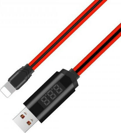 Hoco U29 LED Regular USB 2.0 to micro USB Cable Κόκκινο 1m (HOC-U29m-R) 1τμχ