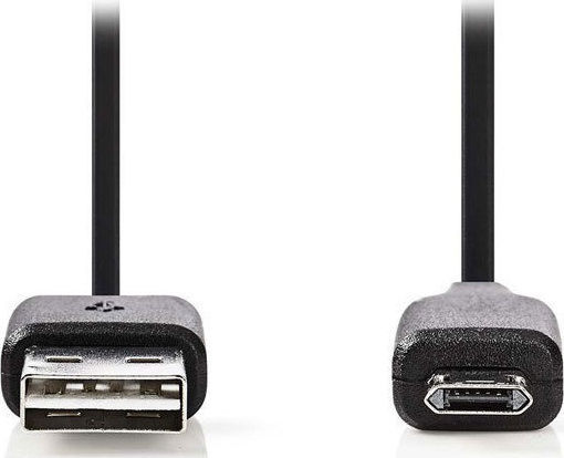 Nedis Regular USB 2.0 to micro USB Cable Μαύρο 0.2m (CCGP60515BK02)