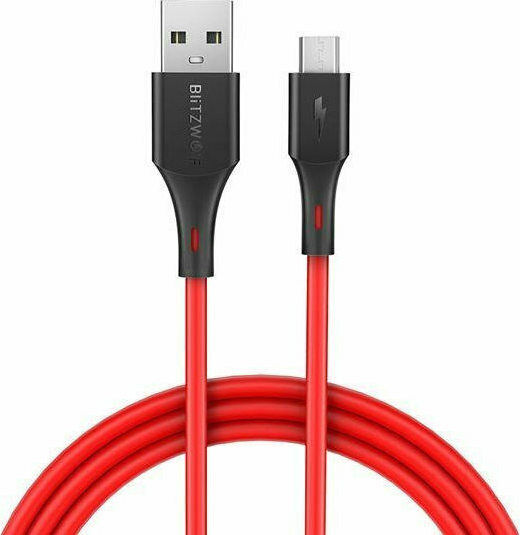 BlitzWolf Regular USB 2.0 to micro USB Cable Κόκκινο 1.8m (BW-MC14RED)