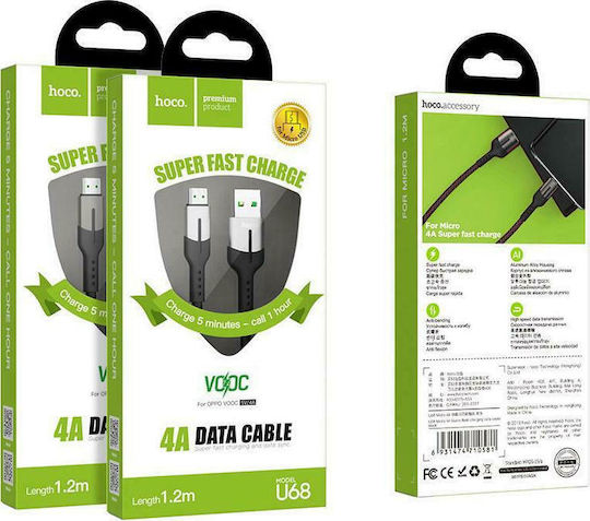Hoco U68 Gusto Плетена USB 2.0 до микро USB кабел Червен 1.2м (HC-U68MR) 1бр