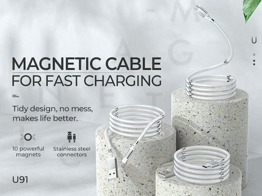 Hoco U91 Magnetisch USB 2.0 auf Micro-USB-Kabel Weiß 1m (HC-U91M) 1Stück