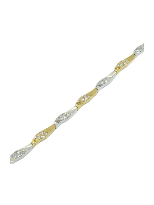 Bracelet made of Gold 14K with Zircon