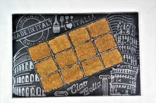Sidirela Fußmatte aus Kokosnussfasern mit rutschfester Unterlage City New York Gold 40x60cm