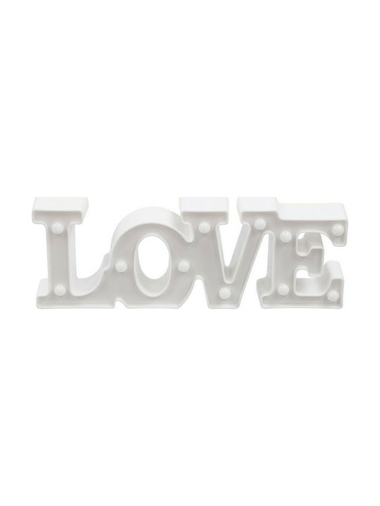 GloboStar Διακοσμητικό Φωτιστικό LED Θερμό Λευκό 2700K Love 32x12x5εκ.